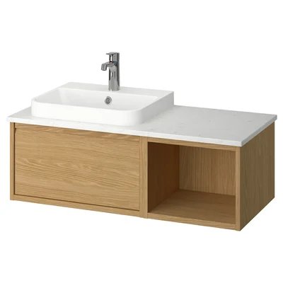 Bathroom vanity unit with wash basin among things that are 49 inches long