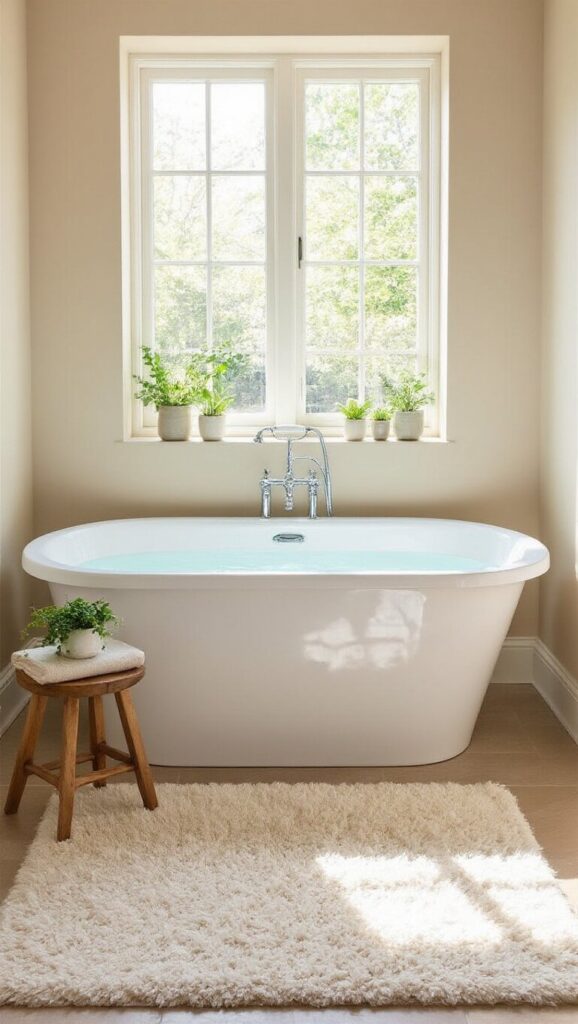Small bathtub in a bathroom among things that are 54 inches long