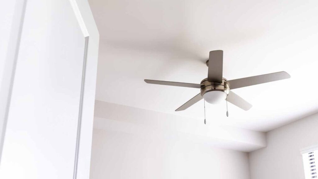 Ceiling fan in a bright room as an example of things that are 44 inches long
