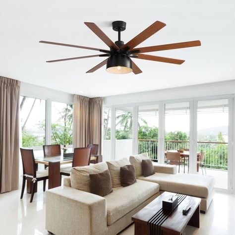Ceiling fan in a bright room as an example of things that are 48 inches long