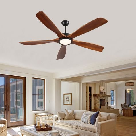 Ceiling fan in a room as an example of things that are 50 inches long
