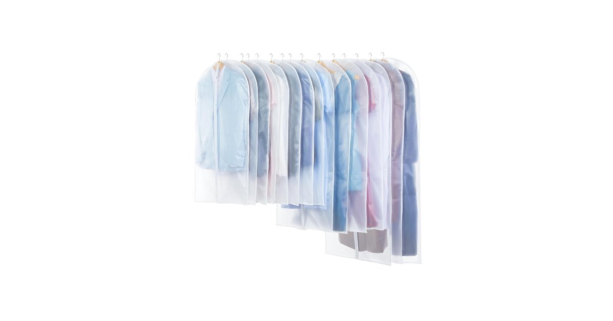 Clothes in a garment bag that is 37 inches long, one of the common things that are 37 inches long