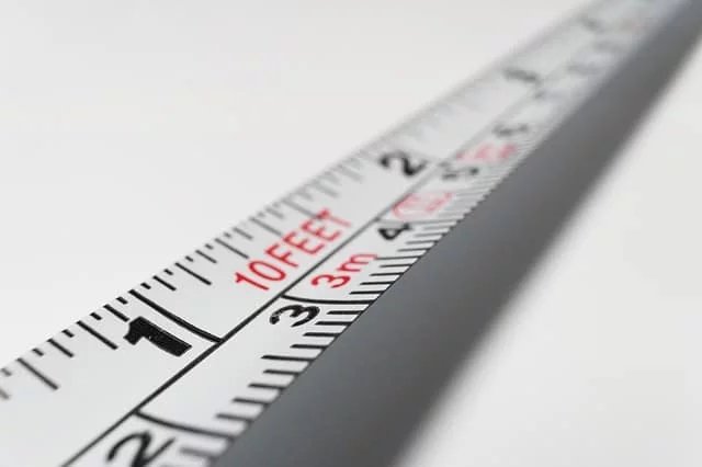 tape measure showing inches, useful for measuring things that are 14 inches long