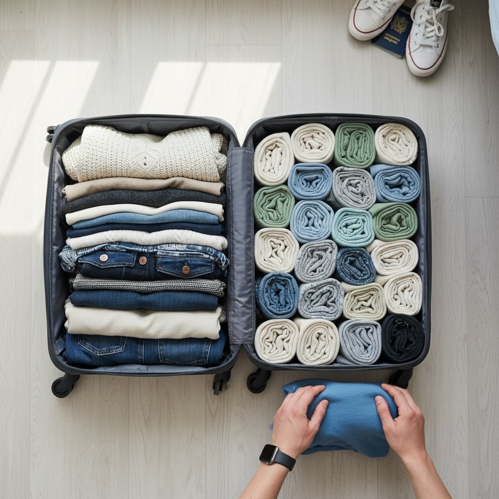 Packing a checked suitcase that is 35 inches long, one of the things that are 35 inches long